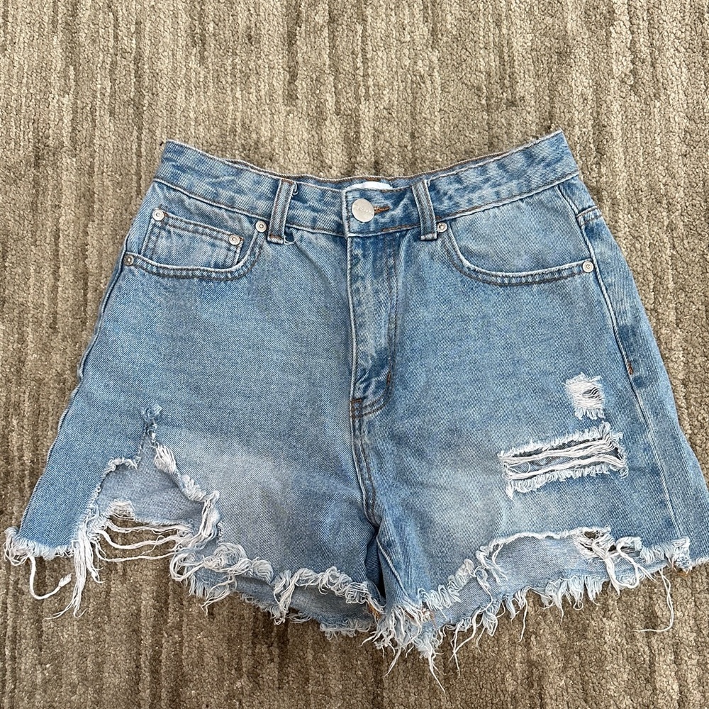 superdown Blue Distressed Jean Shorts